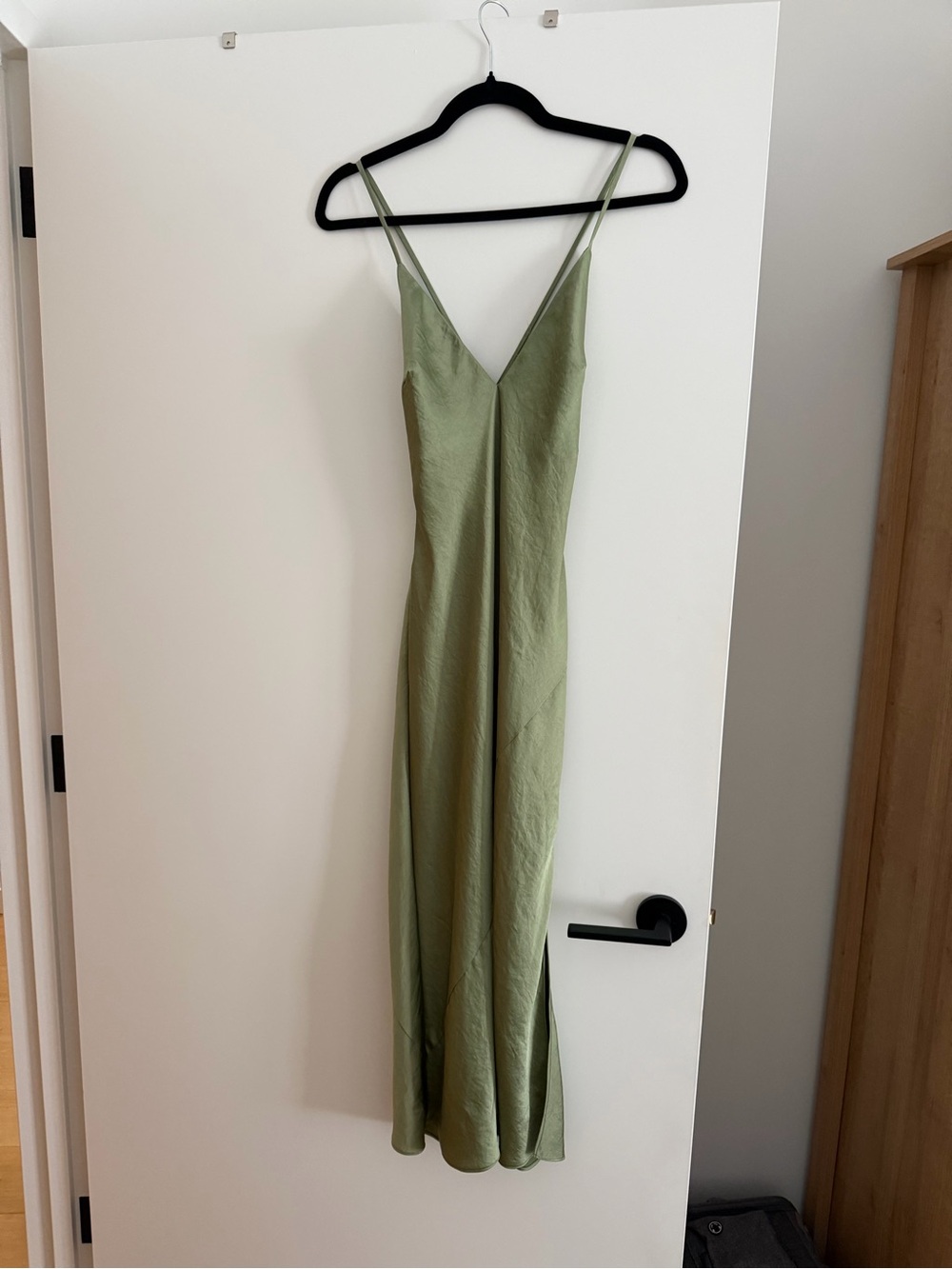 Aritzia Wilfred Olive Green Slip Maxi Dress